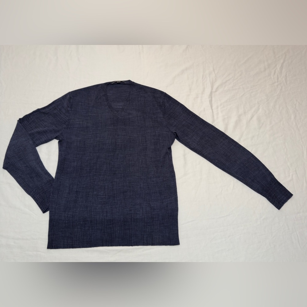 John Varvatos Men's V-Neck Sweater - Navy Blue - NWOT